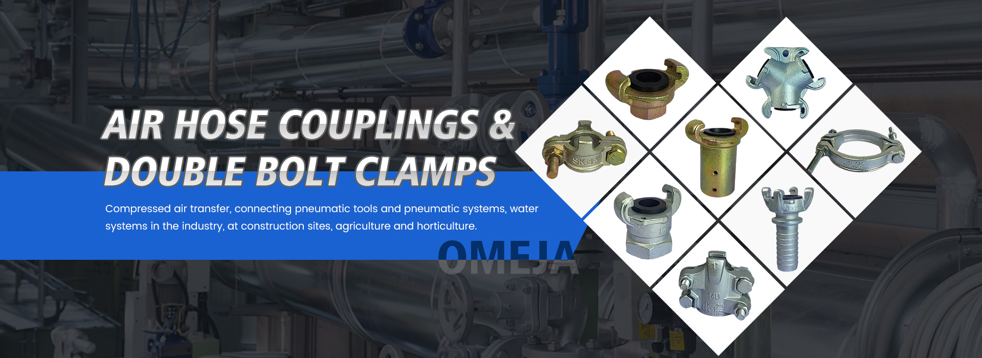 AIR HOSE COUPLINGS & DOUBLE BOLT CLAMPS